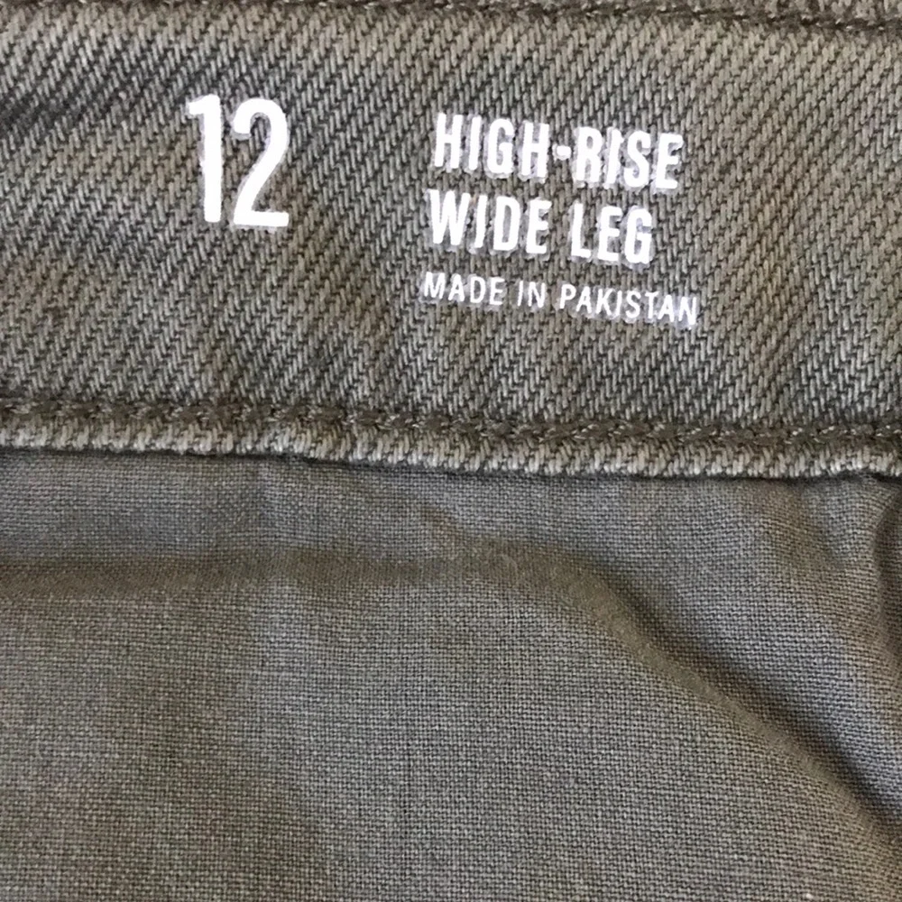 A.N.A Womens Size‎ 12 Olive Green Wide-Leg Trouser Jeans